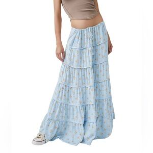 FREE PEOPLE Nova Tiered Maxi Skirt NWT Size Large